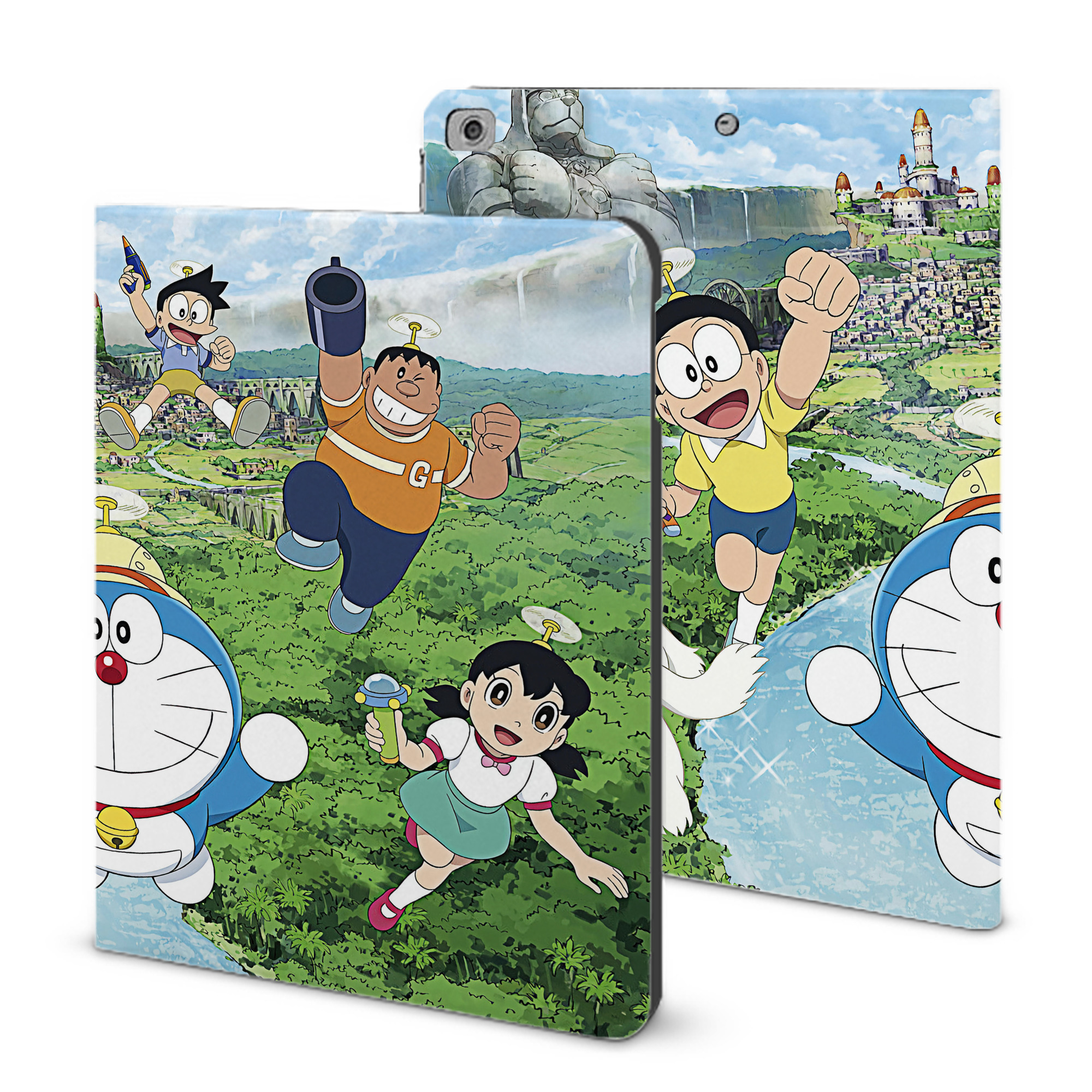 （画像用） ドラえもん Doraemon IPad ケース ブック型 PUレザー TPU 耐衝撃 軽量 薄型 ペン収納なし 全面保護 IPad 各モデル対応